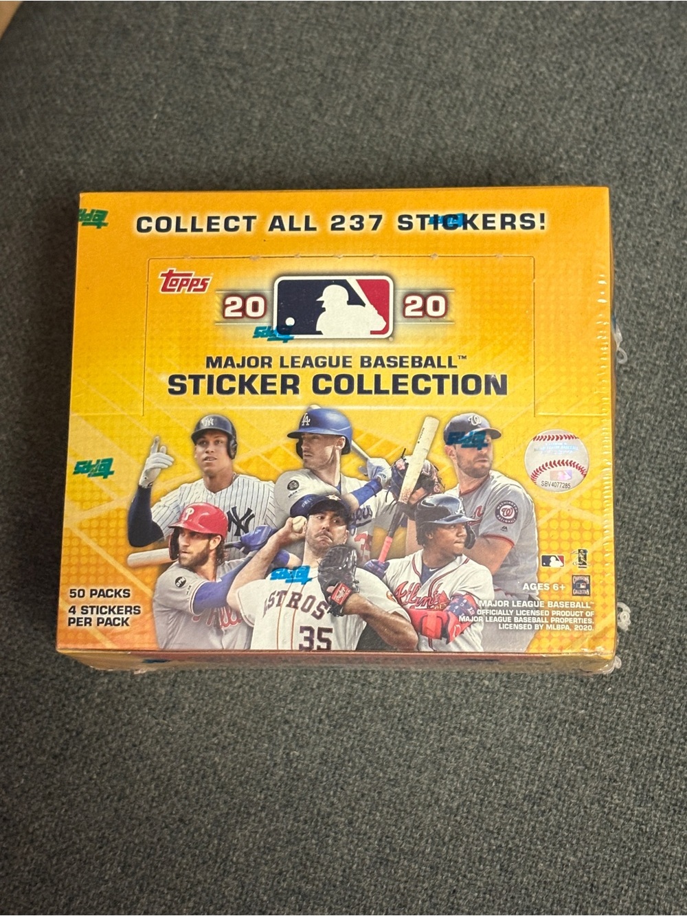 Topps Yellow MLB Sticker Collection Box unopened